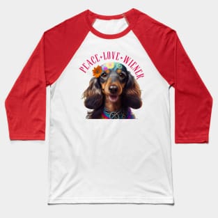 Peace, love and Wiener Baseball T-Shirt